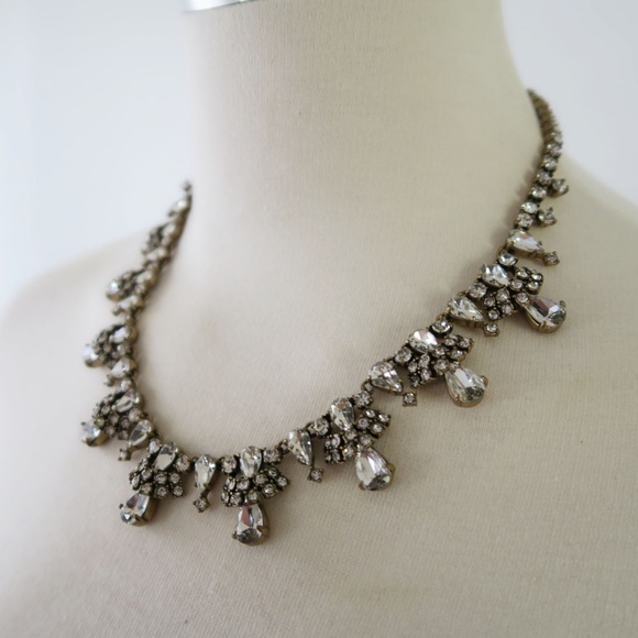 J.Crew Swarovski Crystal statement gold necklace - Picture 2 of 5
